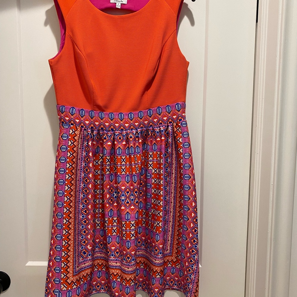Signature by Robbie Bee orange and pink dress - size 6
